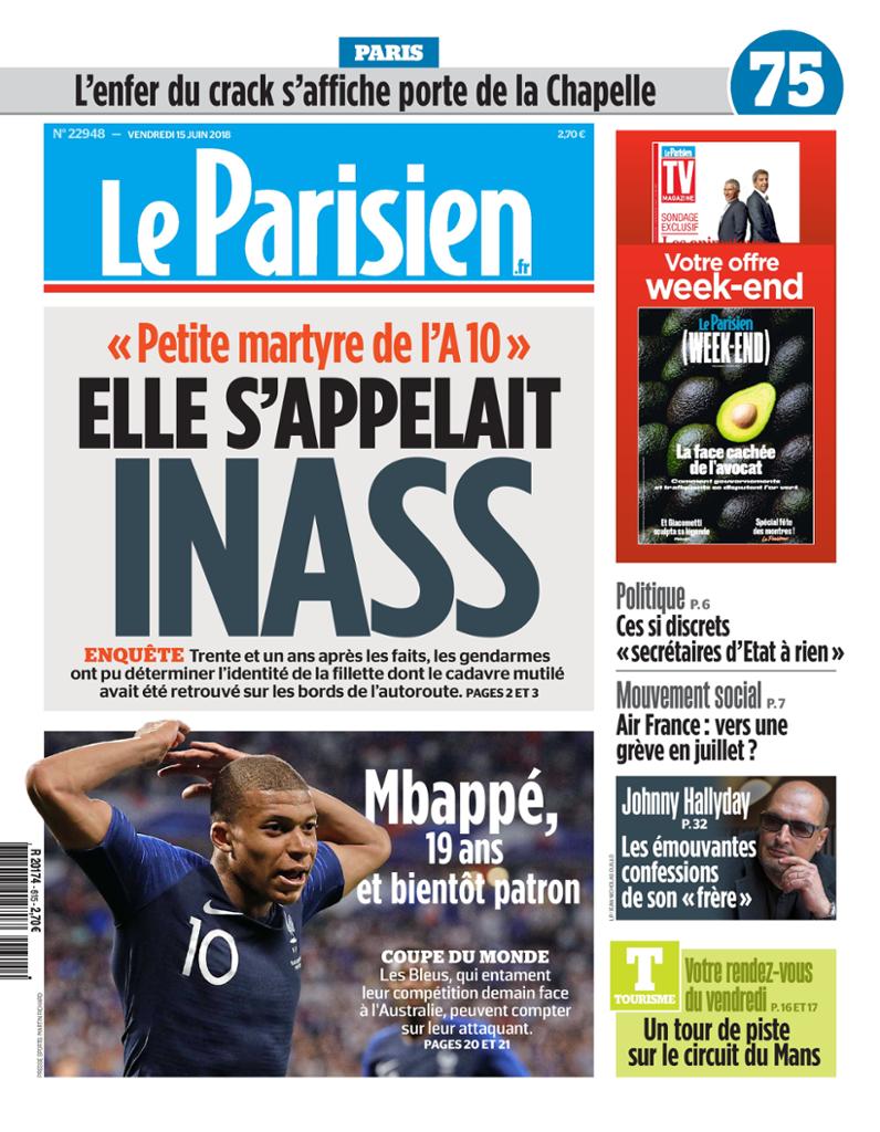 Le Parisien Du Vendredi 15 Juin 2018