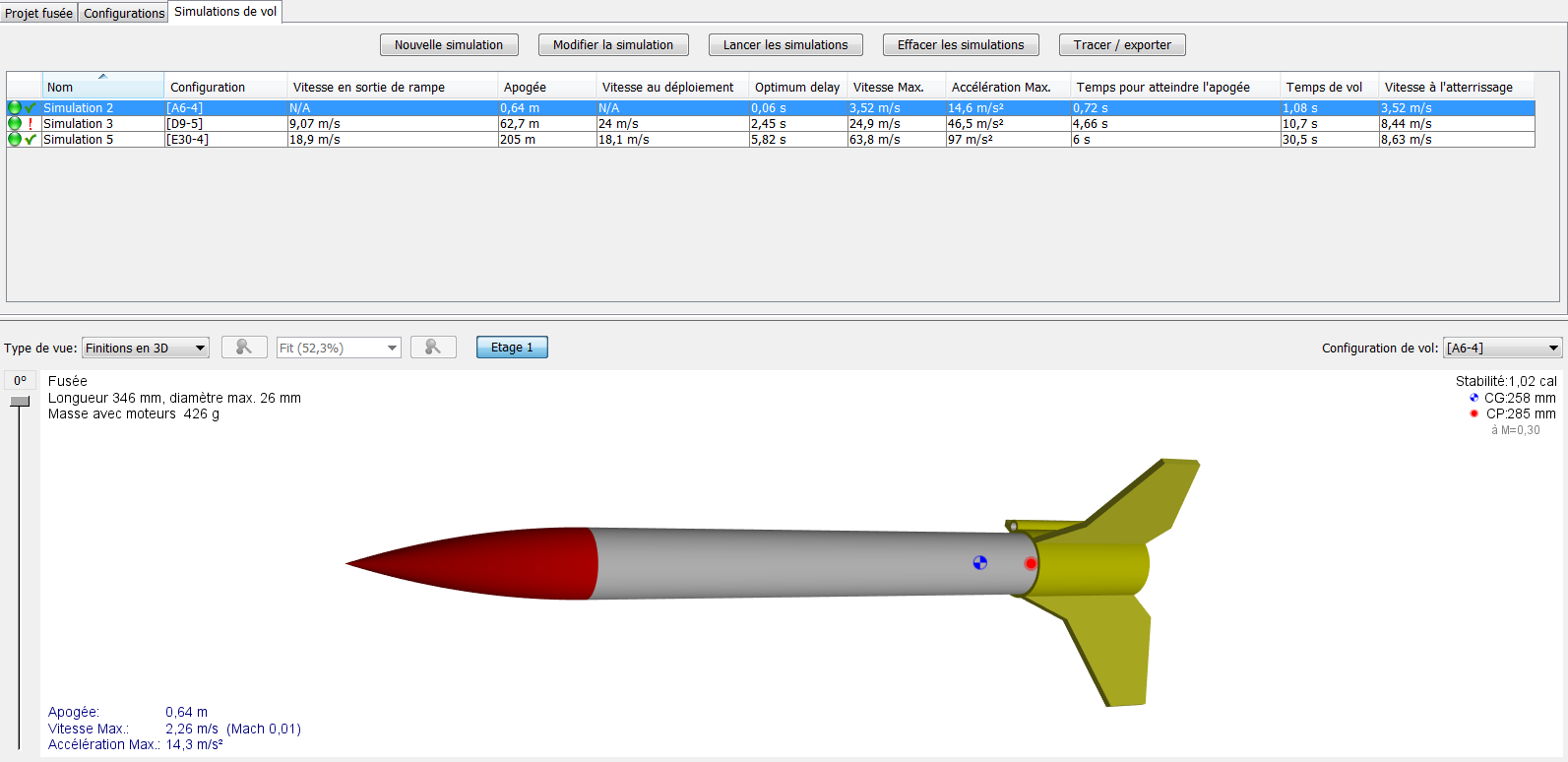 open rocket, booster et stabilité 0p4c
