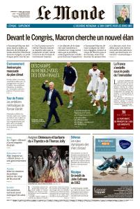 Le Monde du Dimanche 8 & Lundi 9 Juillet 2018