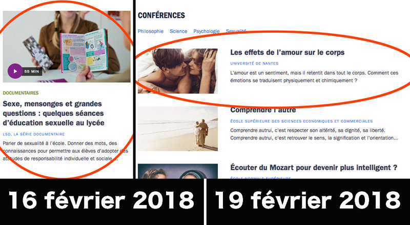 À la Une du site France Culture 7ovc