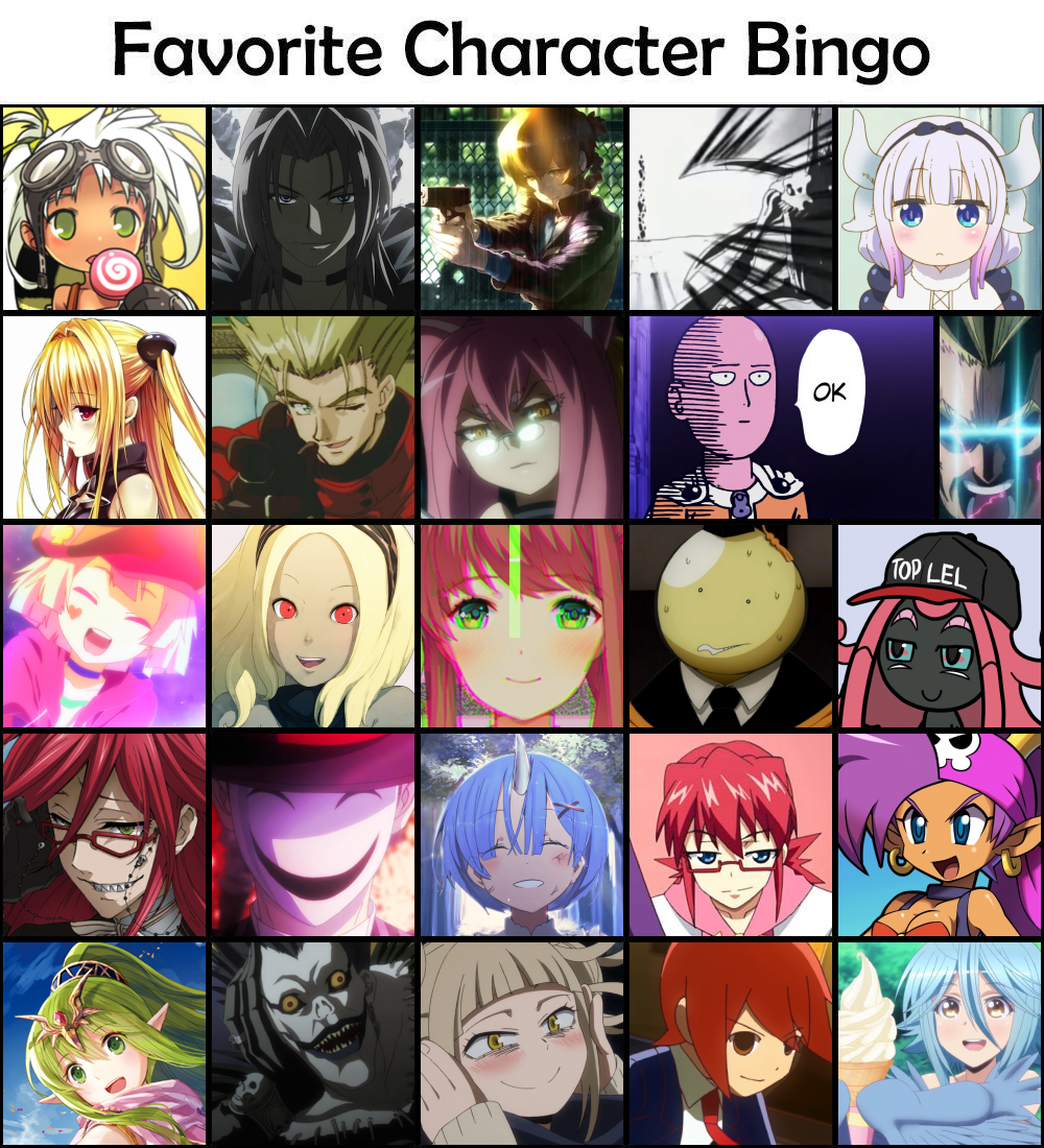 Favorite Character Bingo Rrsi