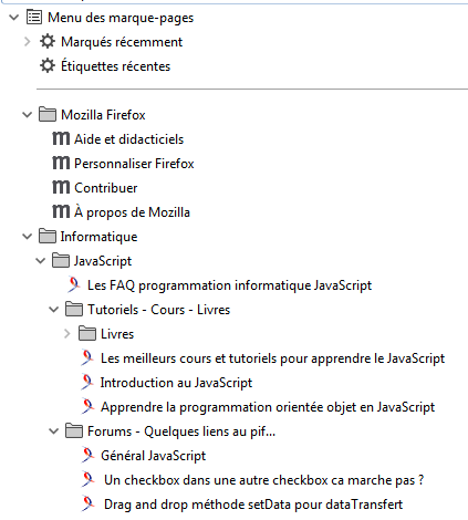 Javascript Parcourir Un Bookmark Ff