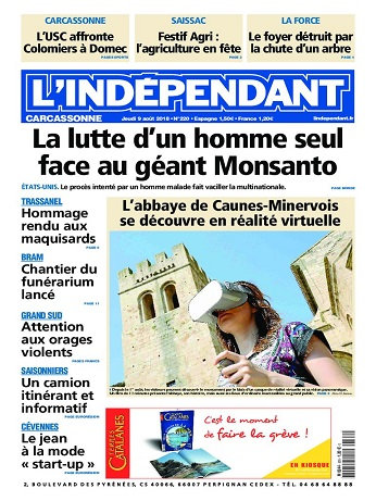 L'Indépendant (3 Éditions) Du Jeudi 9 Août 2018