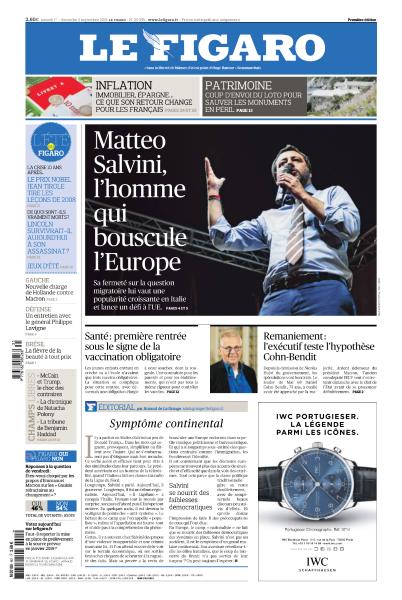 Le Figaro Du Samedi 1er & Dimanche 2 Septembre 2018
