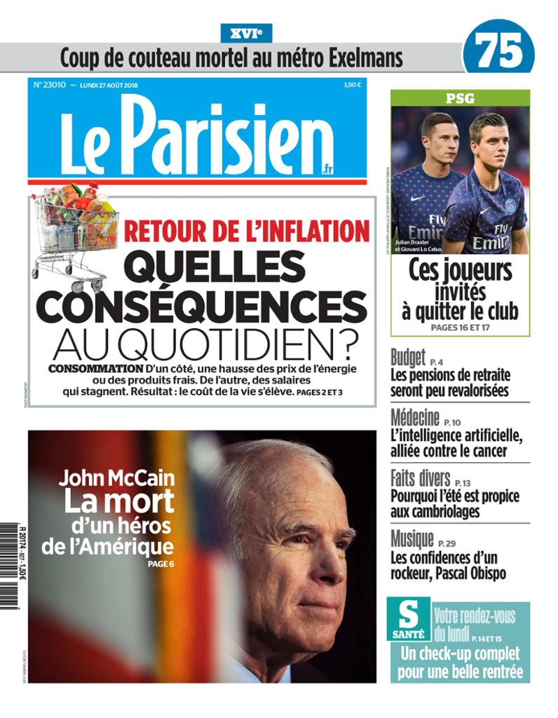 Le Parisien Du Lundi 27 Août 2018