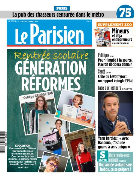 Le Parisien Du Lundi 3 Septembre 2018