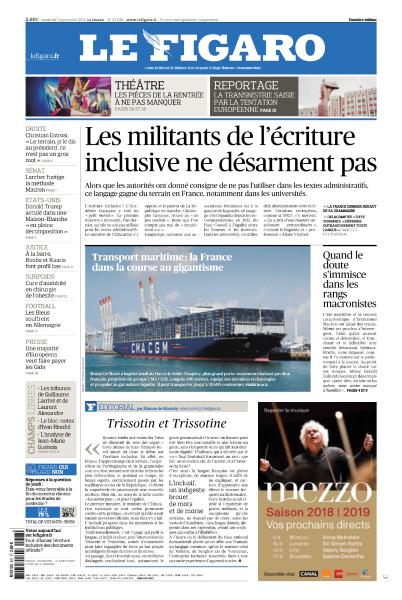 Le Figaro  Du Vendredi 7 Septembre 2018