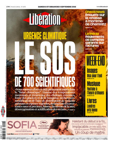 Libération Du Samedi 8 & Dimanche 9 Septembre 2018