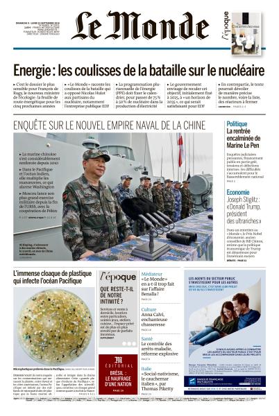 Le Monde Du Dimanche 9 & Lundi 10 Septembre 2018