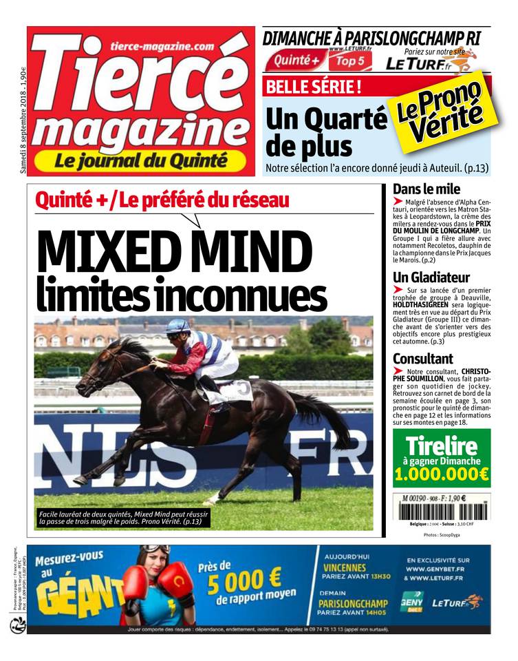 Tiercé Magazine Du Samedi 8 Septembre 2018