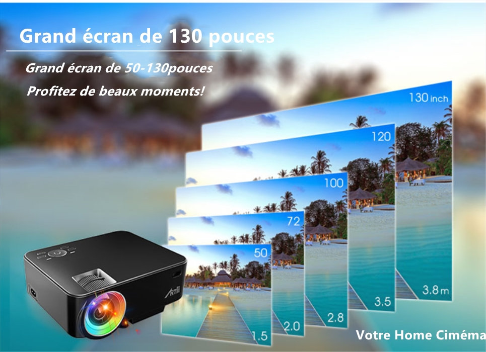 Artlii Vidéoprojecteur Portable Led 480p 2000 Lumens Your Home Cinéma