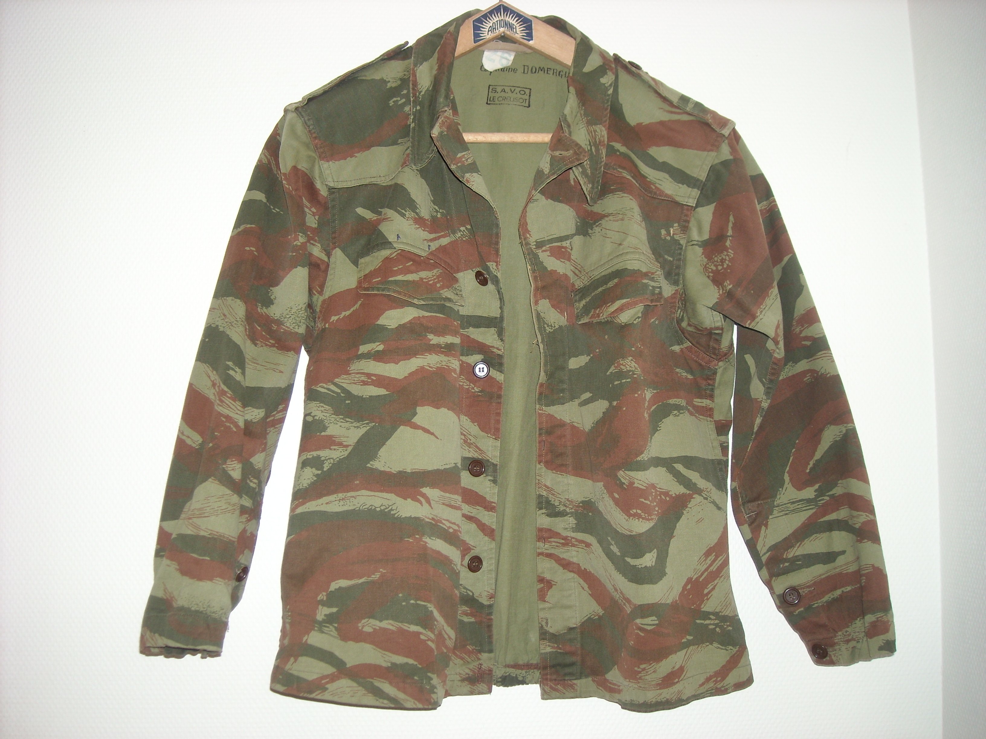 Veste militaire T.T.A 47/52 allégée camouflée tissus H.B.T. Iodh