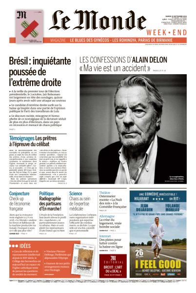 Le Monde week End & Le Monde Magazine Du Samedi 22 Septembre 2018