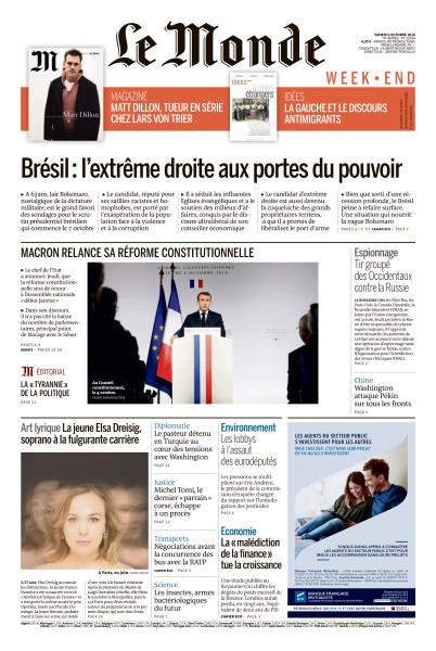 Le Monde Week End & Le Monde Mag Du Samedi 06 Octobre 2018