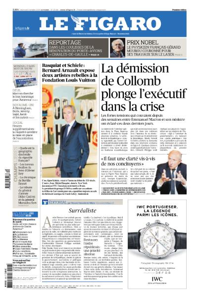 Le Figaro & Le Figaroscope du Mercredi 3 Octobre 2018