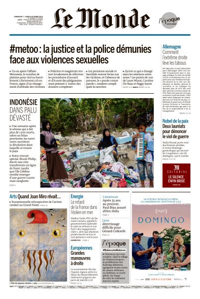 Le Monde Du Dimanche 7 & Lundi 8 Octobre 2018