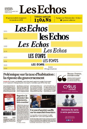 Les Echos Du Vendredi 12 & Samedi 13 Octobre 2018