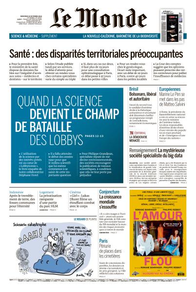 Le Monde Du Mercredi 10 Octobre 2018