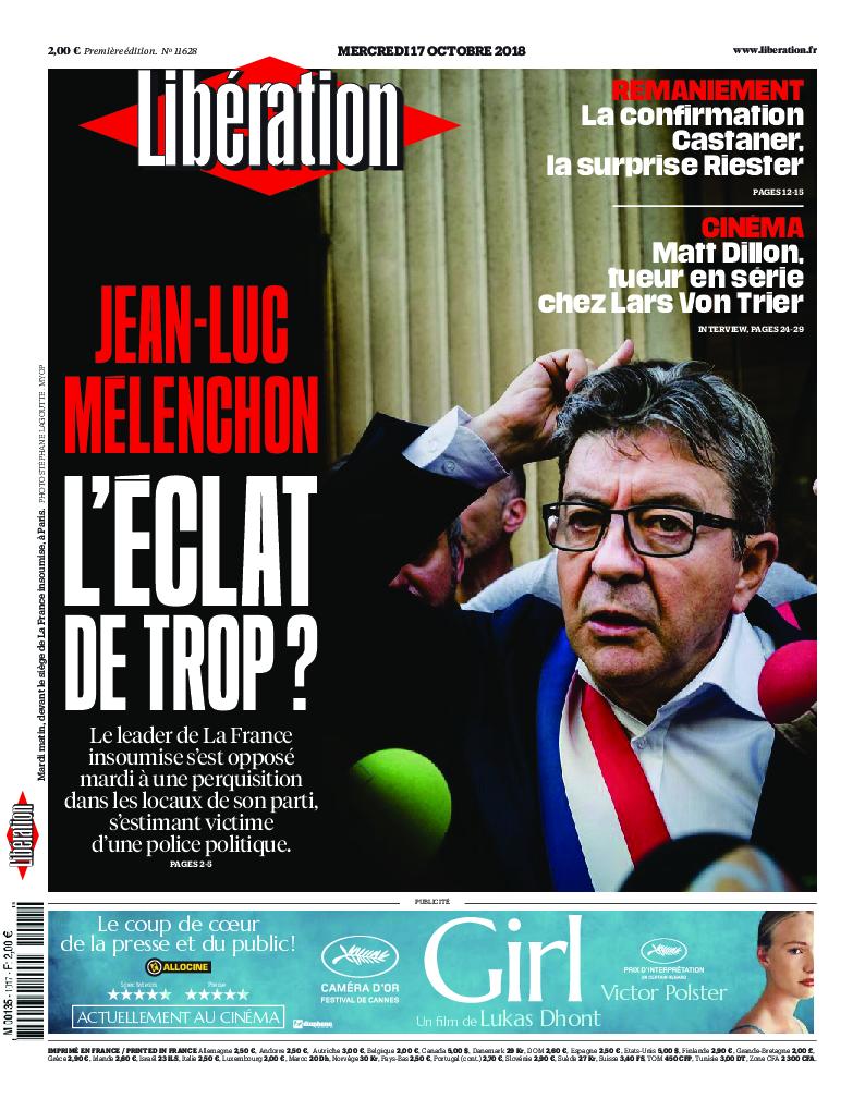 Les Echos & Libération & Le Figaro Du Mercredi 17 Octobre 2018