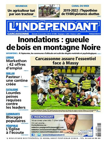   L'Indépendant ( 3 Editions ) Du Samedi 03 Novembre 2018
