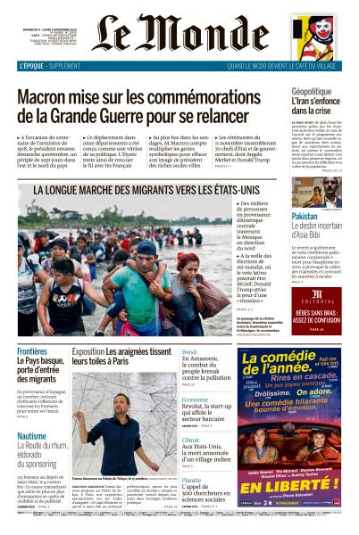 Le Monde Du Dimanche 4 & Lundi 5 Novembre 2018