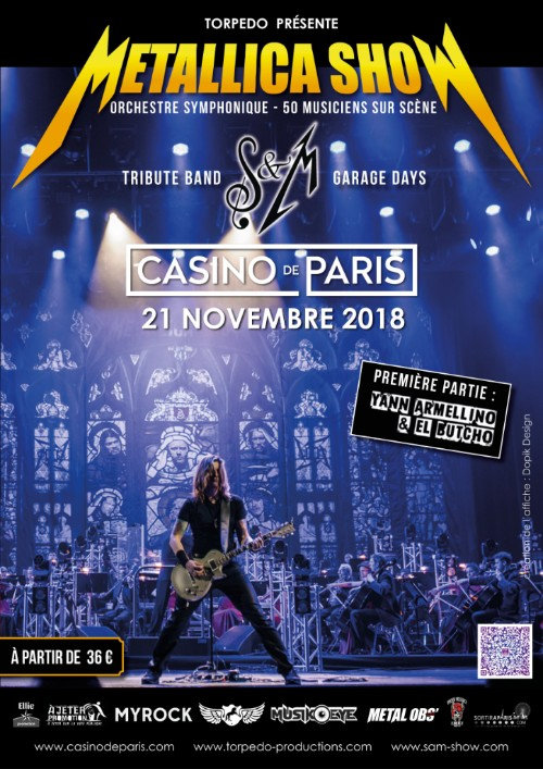 Metallica Show - Garage Days & Star Pop Orchestra - S&M - Casino de Paris - 21/11/2018