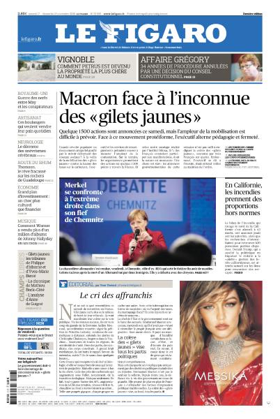 Le Figaro Du Samedi 17 & Dimanche 18 Novembre 2018