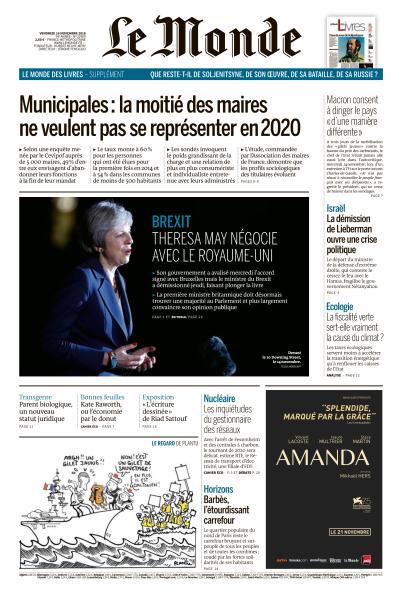 Le Monde Du Vendredi 16 Novembre 2018