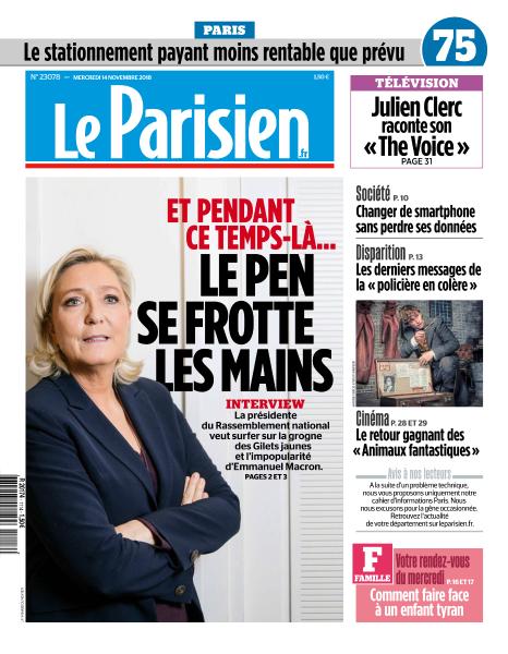 Le Parisien Du Mercredi 14 Novembre 2018