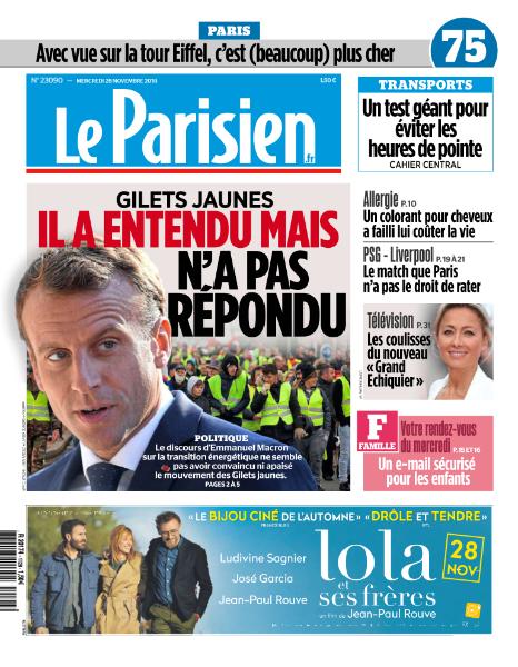  Le Parisien Du Mercredi 28 Novembre 2018