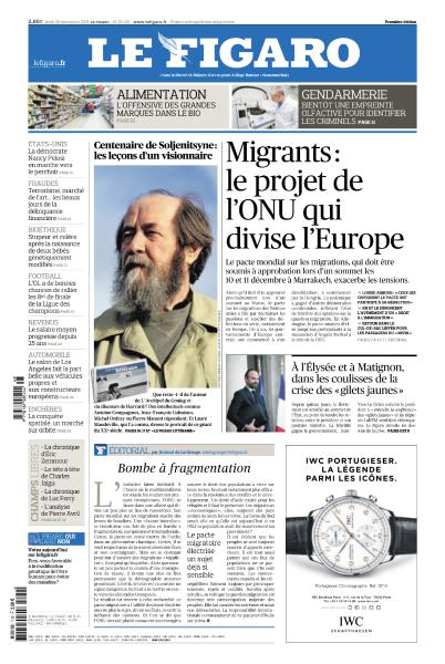 Le Figaro Du Jeudi 29 Novembre 2018