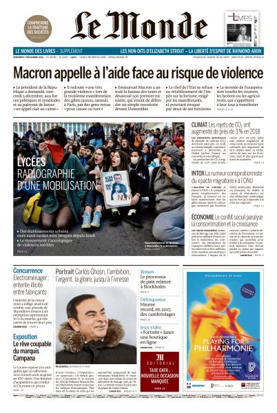 Le Monde Du Vendredi 7 Décembre 2018