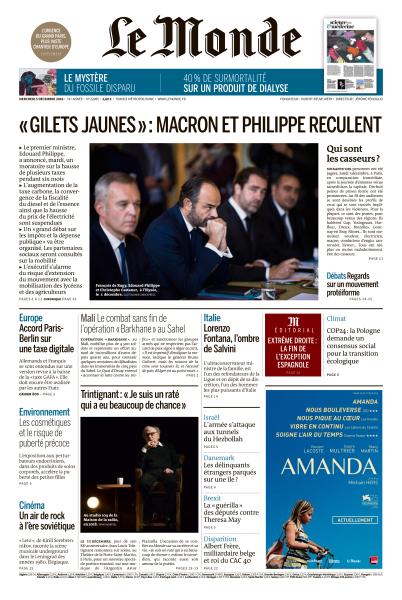 Le Monde Du Mercredi 5 Décembre 2018
