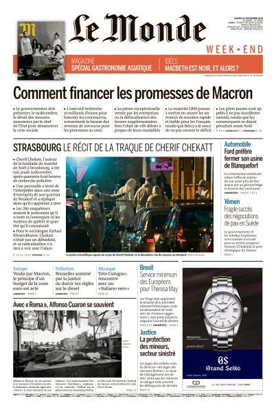  Le Monde Week-End & Mag Du Samedi 15 Décembre 2018