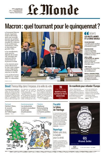  Le Monde Du Mardi 11 Décembre 2018