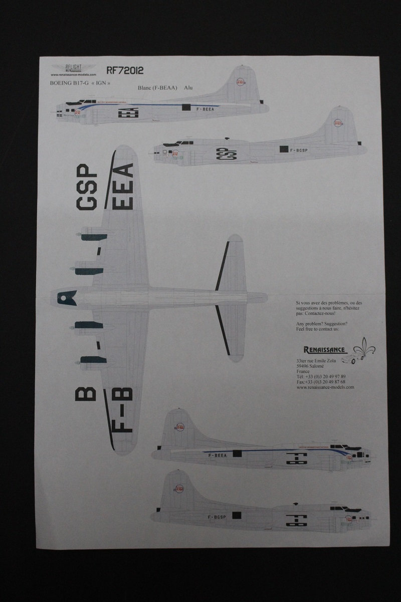 Boeing B-17G "F-BEEA" (Institut Géographique National) Kit Revell 1/72 10gq