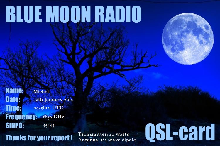 eQSL de Blue Moon Radio 1il8