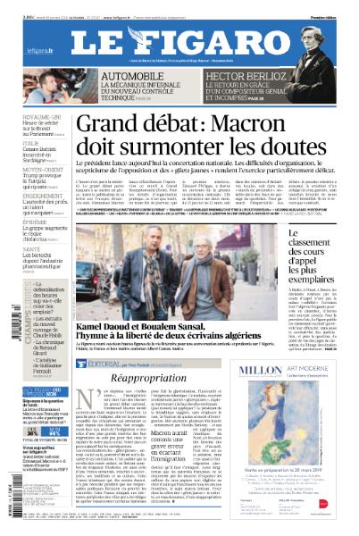 Le Figaro Du Mardi 15 Janvier 2019
