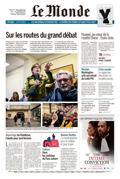 Le Monde Du Dimanche 03 & Lundi 04 Février 2019