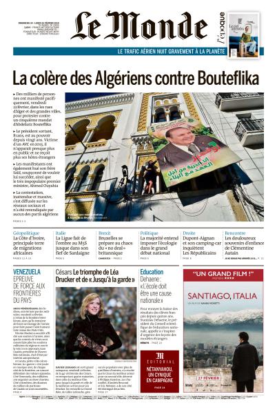 Le Monde Du Dimanche 24 & Lundi 25 Février 2019