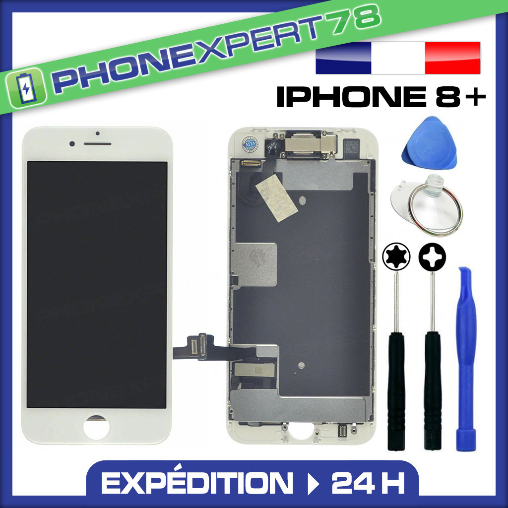 Écran LCD + Vitre Tactile Pour IPhone 6 Plus Blanc - Neuf Avec Outils Et Colle - Marque Visiodirect