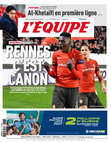 L’Équipe Du Vendredi 8 Mars 2019