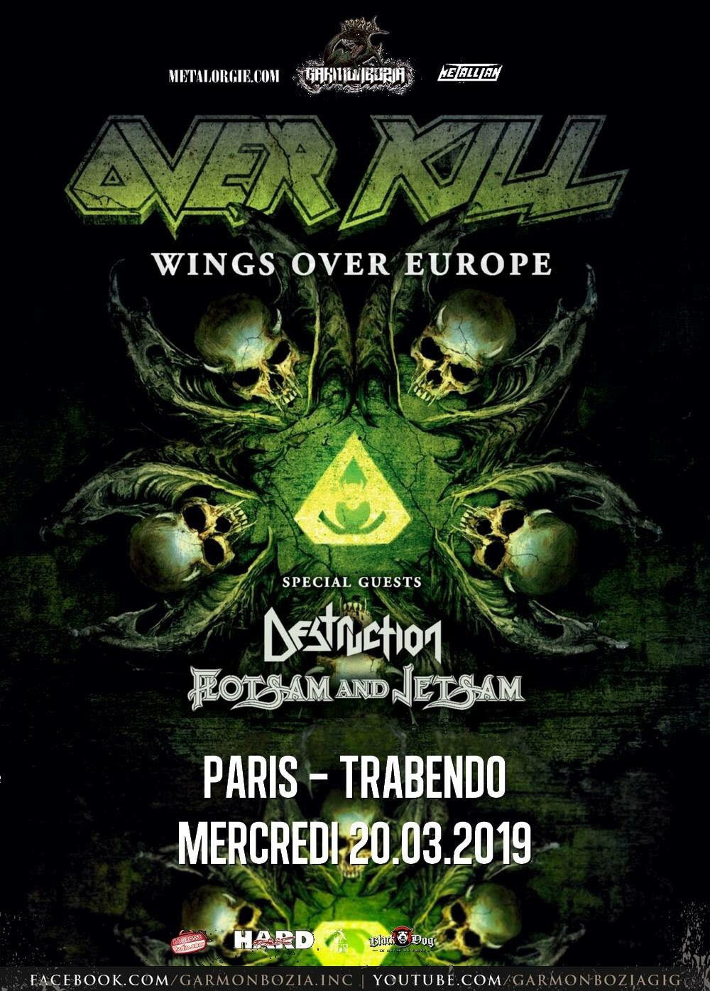 Overkill - Live au Trabendo, Paris - 20 mars 2019