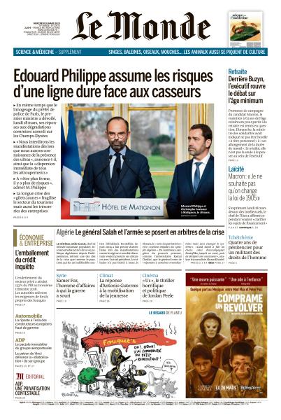 Le Monde Du Mercredi 20 Mars 2019