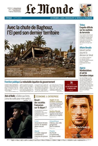  Le Monde Du Dimanche 24 & Lundi 25 Mars 2019