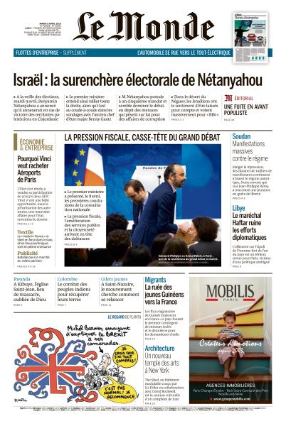 Le Monde Du Mardi 9 Avril 2019