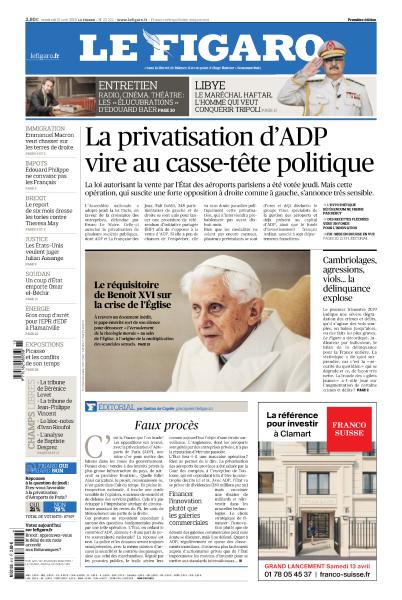 Le Figaro & supplement du Vendredi 12 Avril 2019