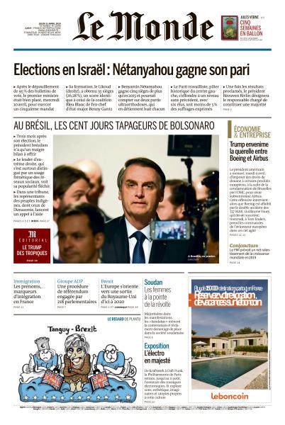  Le Monde Du Jeudi 11 Avril 2019