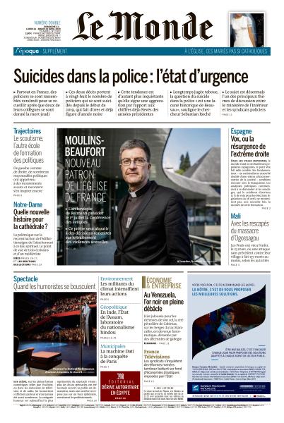  Le Monde Du Dimanche 21 & Mardi 23 Avril 2019