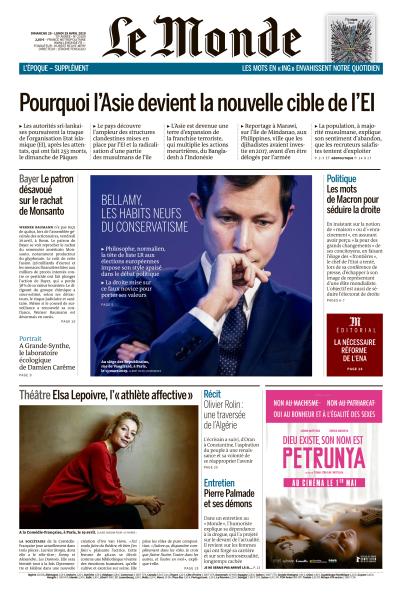  Le Monde Du Dimanche 28 & Lundi 29 Avril 2019